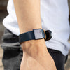 Wearing midnight cuff as bracelet while the adjustable magnet holds the loose end of Cuff