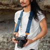 Alvin wearing his midnight slide with camera as neck carry