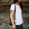 Alvin wearing his sage slide as shoulder carry