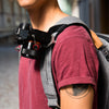 Alvin using his Silver Capture on his Everyday Backpack with a camera clipped on it