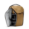 Camera fits nicely inside 30 Liters Everyday Backpack separated by dividers