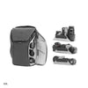Camera and lenses fits nicely on 20 liters everyday backpack with dividers