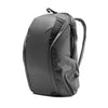 sideview of the 20 liters black backpack zip