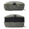 Expansion and compression zip of the Medium Sage Packing cube