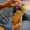Checking the cards in the mobile wallet pocket