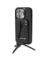 A flatten Carryology Mobile Tripod attached to an iPhone with Everyday case