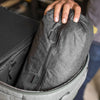 packing the shoe pouch inside the travel bag