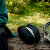 Open view of black ultralight packing cube inside a bag